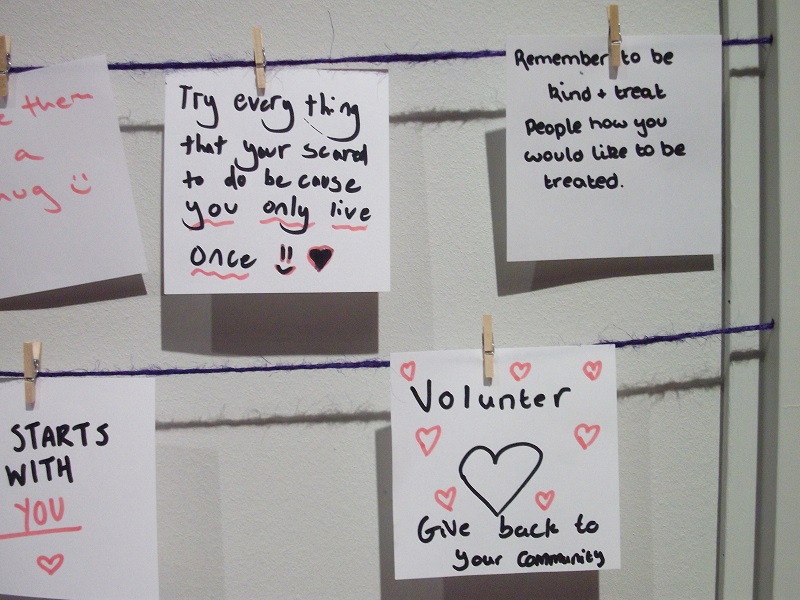 post it notes with messages of support for VSA's work