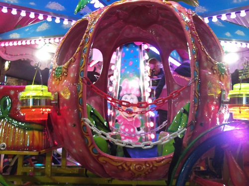 A princess carriage in a merry go round