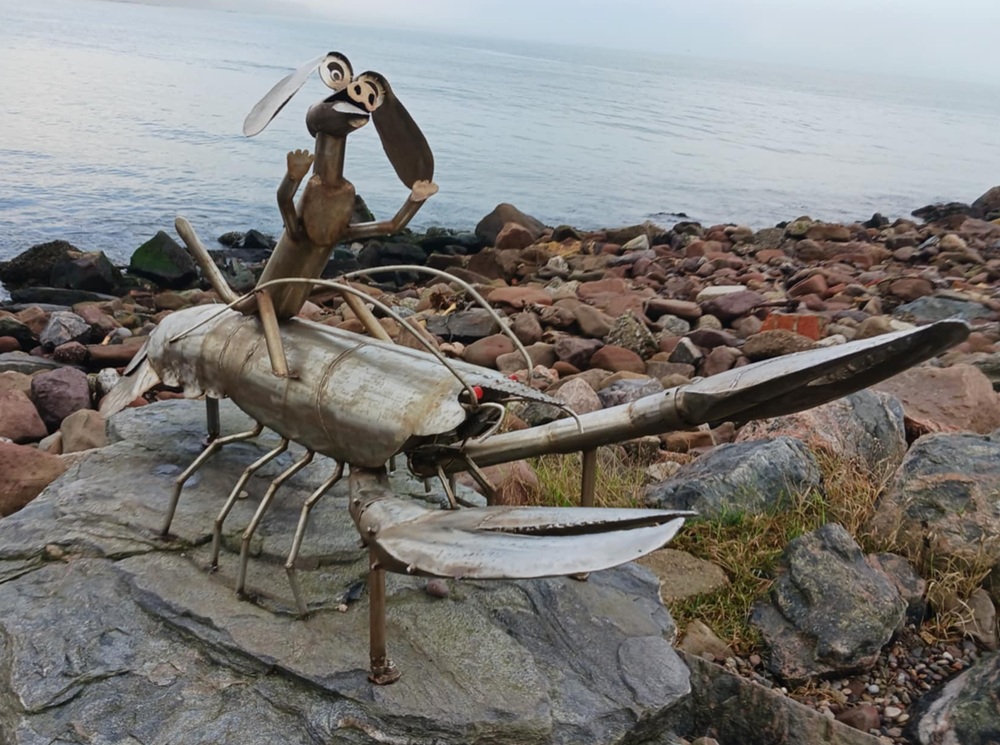 A lobster sculpture